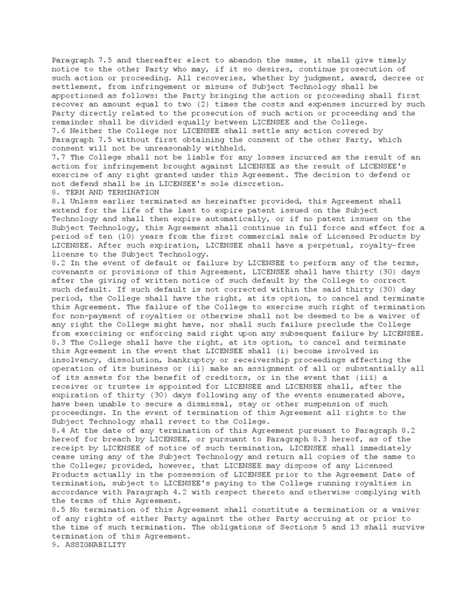 Exclusive license agreement template in Word and Pdf formats page 5 of 8 Exclusive license agreement template in Word and Pdf formats page 5 of 8