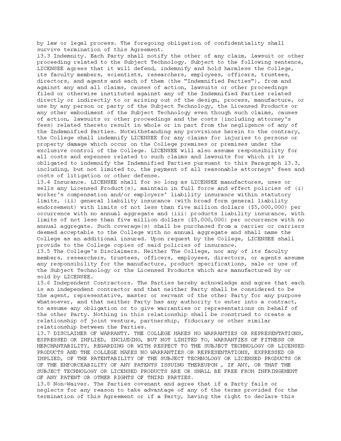 Exclusive license agreement template in Word and Pdf formats page 7 of 8 Exclusive license agreement template in Word and Pdf formats page 7 of 8