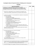 school bullying harassment investigation checklist