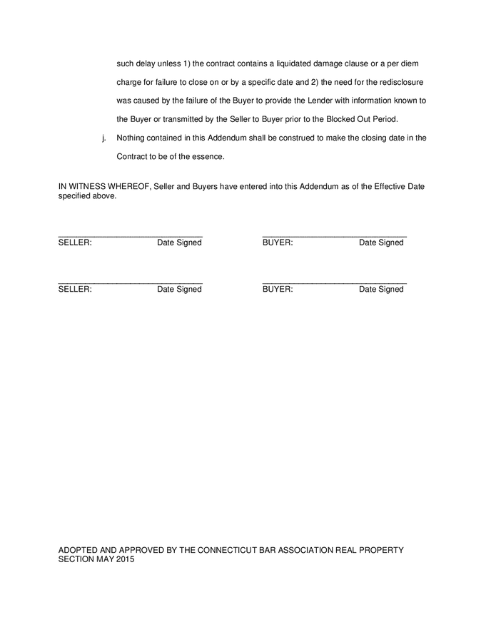 CFPB closing disclosure addendum to contract in Word and Pdf formats