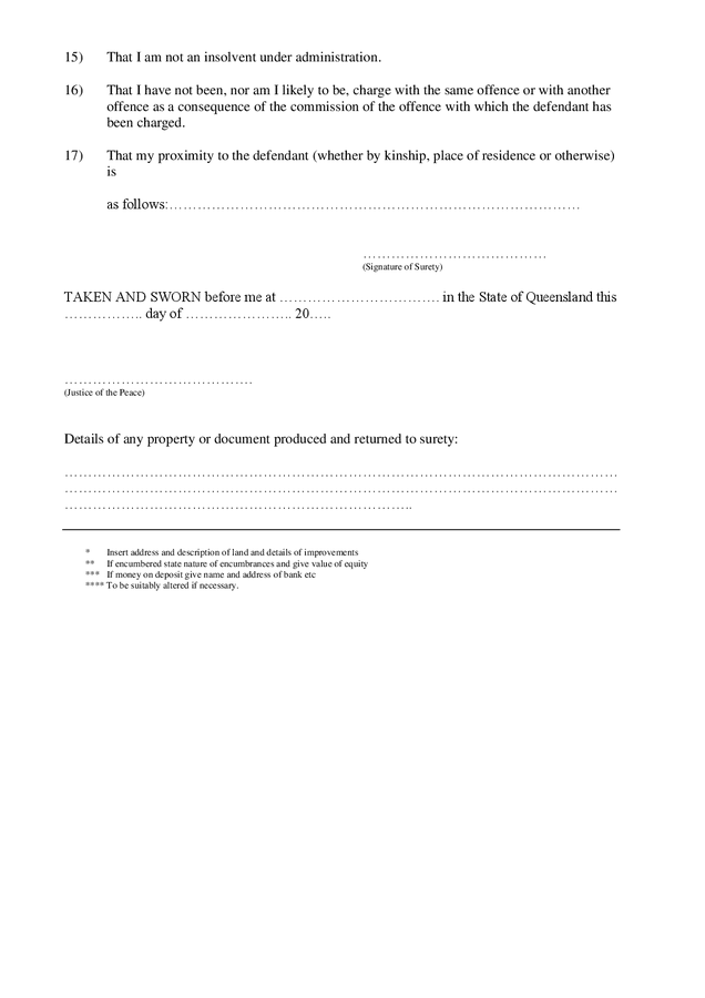 Affidavit of justification (Australia) in Word and Pdf formats - page 2 ...