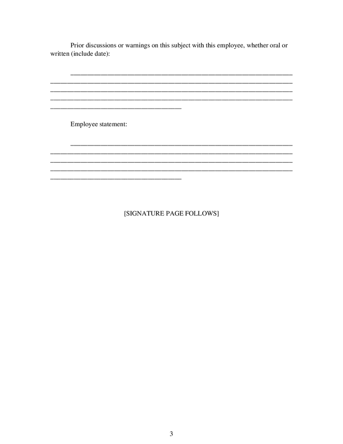 Employee Counseling Form Template In Word And Pdf Formats Page 3 Of 4 