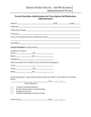 Parent guardian self medication administration form page 1 preview