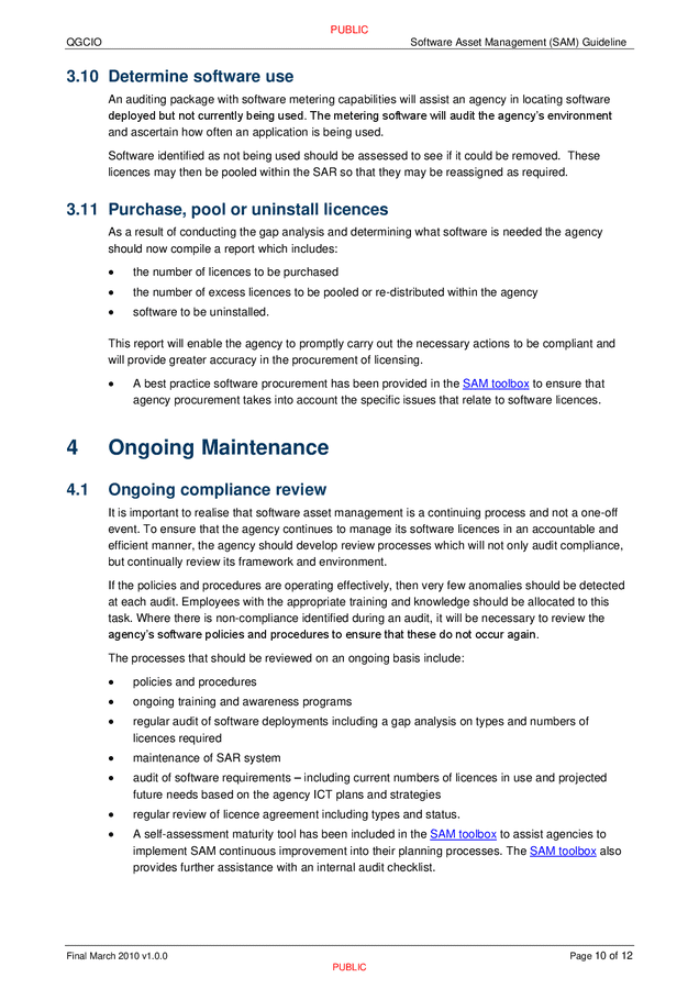 Software Asset Management Sam Guideline In Word And Pdf Formats Page 10 Of 12 0266