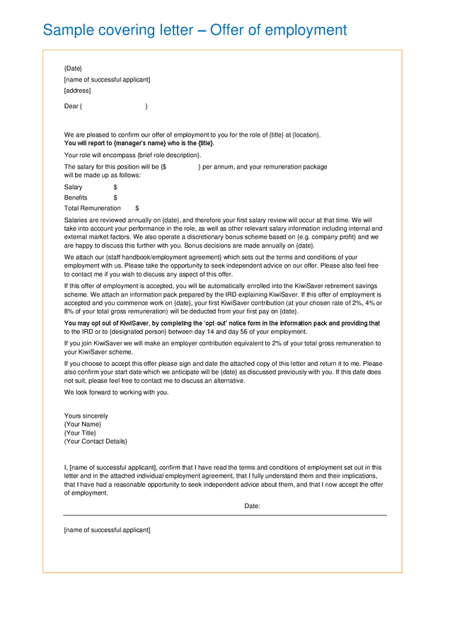 good cover letter examples nz