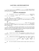 Last Will and Testament Form - download free documents for PDF, Word ...
