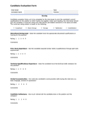 candidate evaluation form