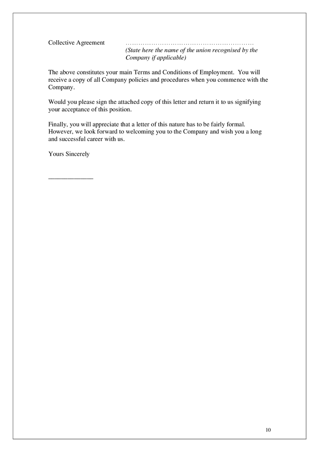 Collection of recruitment / rejection letters in Word and Pdf formats