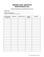 Grease trap maintenance log in Word and Pdf formats