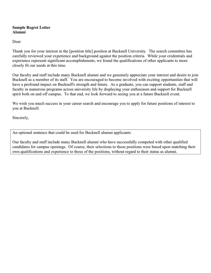 Rejection Letter in Word and Pdf formats - page 3 of 3