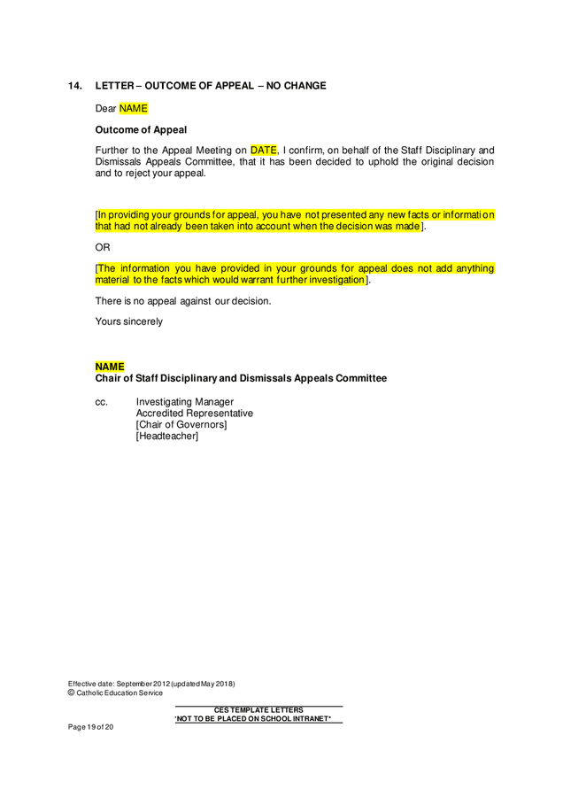 Disciplinary Policy And Procedure Template