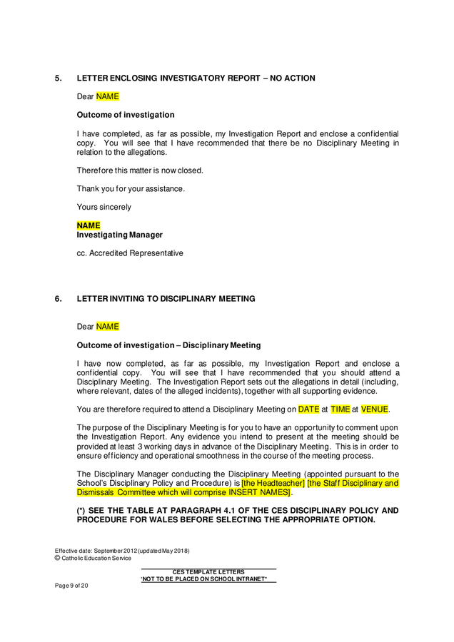 disciplinary-policy-and-procedure-template-letters-catholic-school-in