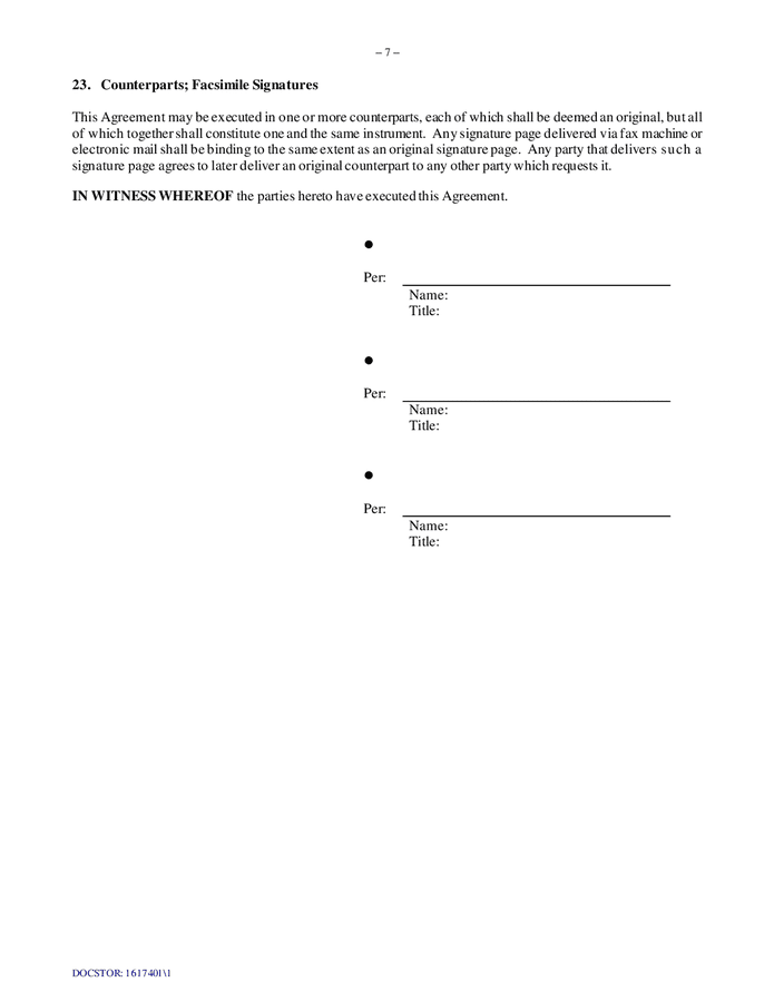 Limited Partnership Agreement In Word And Pdf Formats Page 7 Of 7   Limited Partnership Agreement 1 7 