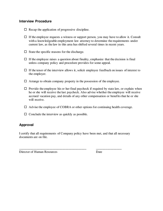 Exit interview checklist in Word and Pdf formats - page 2 of 2