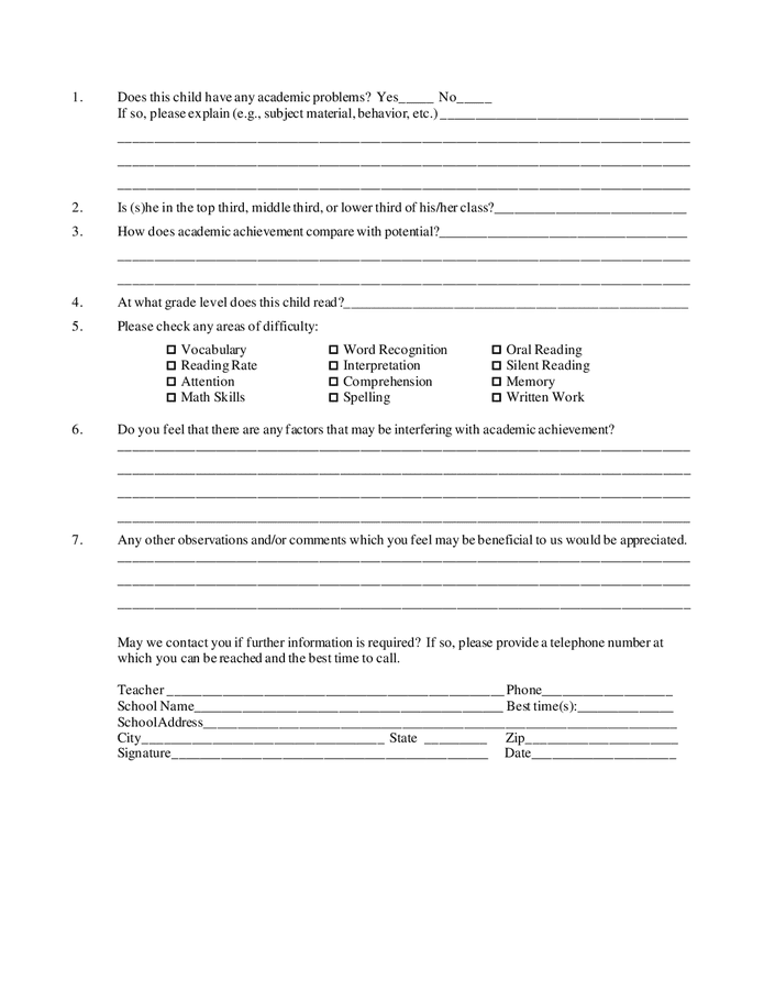 Teacher questionnaire in Word and Pdf formats - page 2 of 2