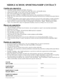 Middle school sportsmanship contract in Word and Pdf formats