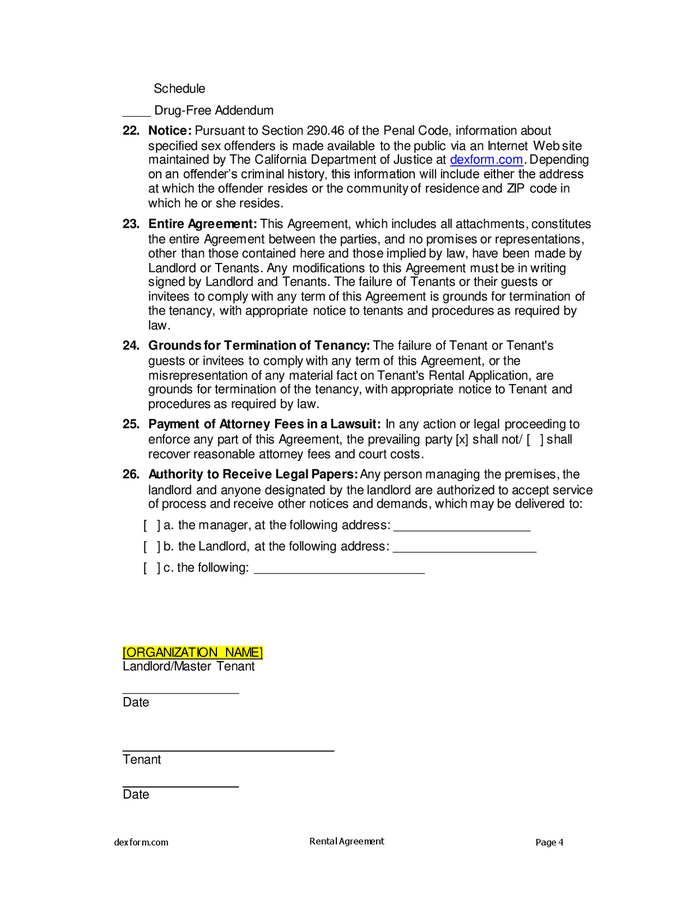 Month-to-month residential rental agreement in Word and Pdf formats ...