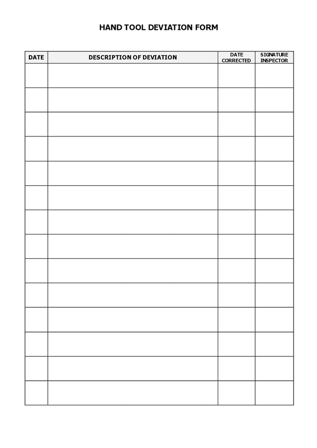 Hand tool checklist in Word and Pdf formats page 2 of 2