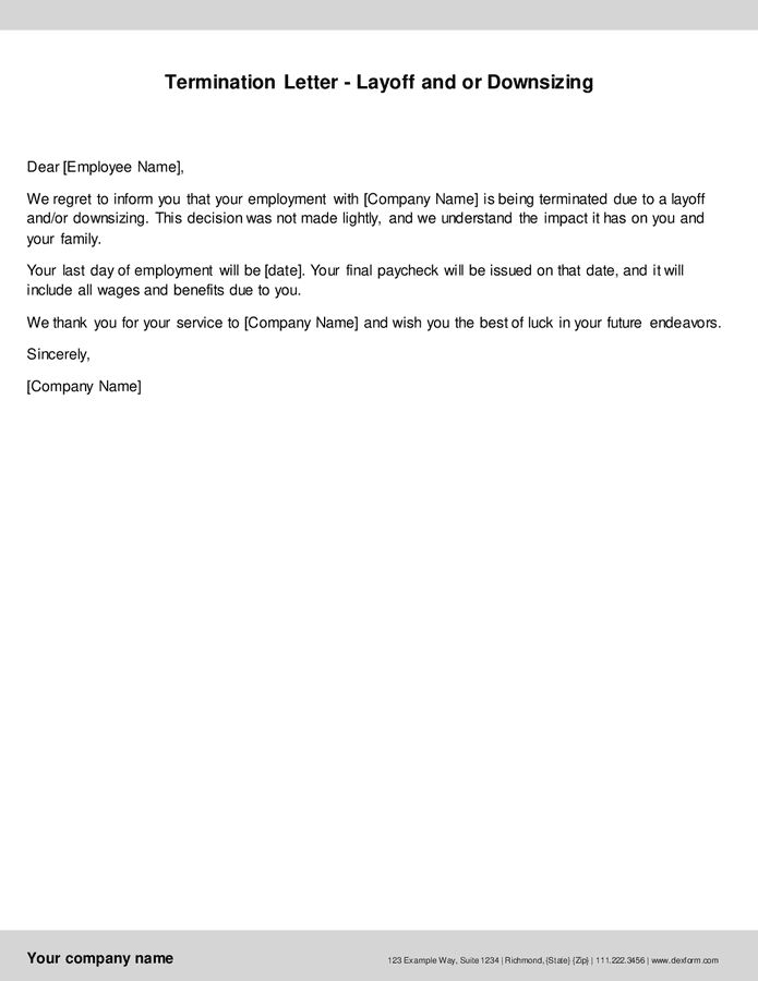 Termination Letter download free documents for PDF, Word and Excel