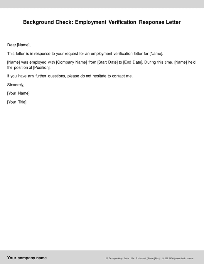 Background Check Confirmation Letter Template Sle Infoupdate