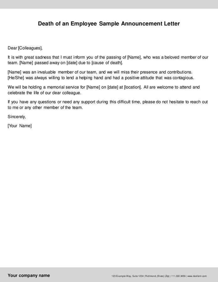 Template Letter Notification Of Death At Billie Kirkland Blog Template Letter Notification Of Death At Billie Kirkland Blog