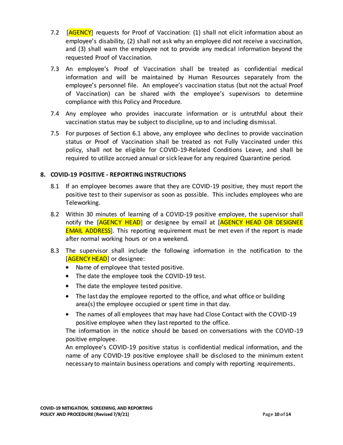Covid19 mitigation, selfscreening, and reporting policy (New Mexico