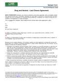 Drug and alcohol - last chance agreement page 1 preview