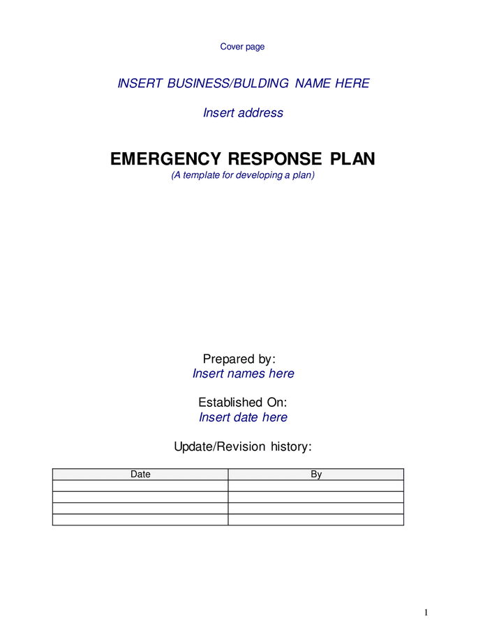 emergency response plan template
