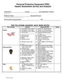 Personal protective equipment (PPE) hazard assessment survey and analysis page 1 preview