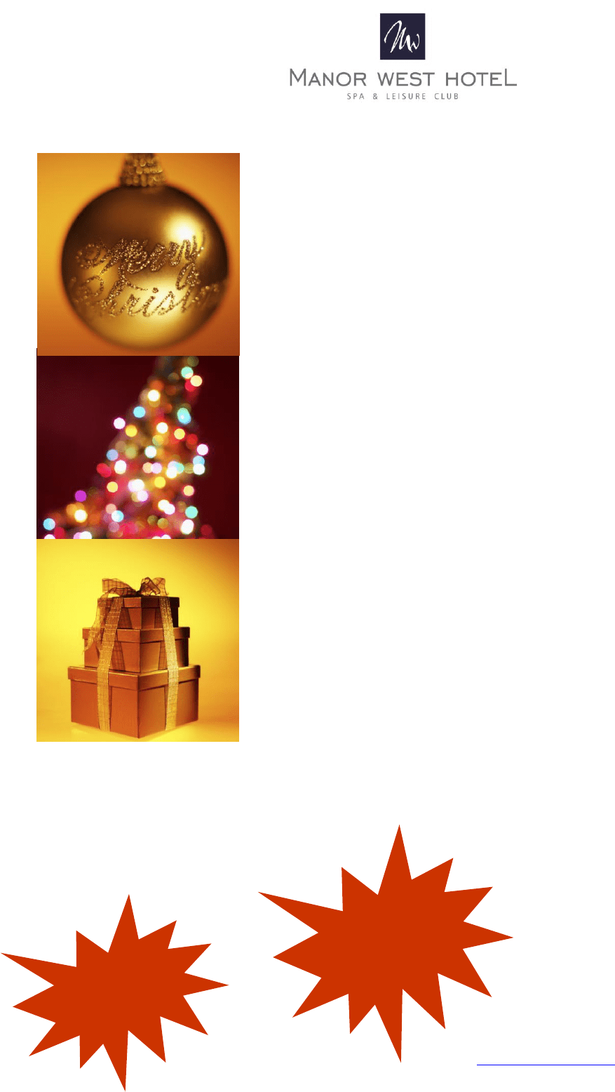 Christmas Party Menu