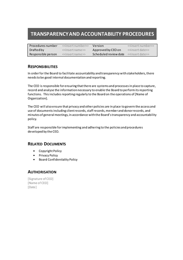 Transparency and accountability policy in Word and Pdf formats - page 4 ...