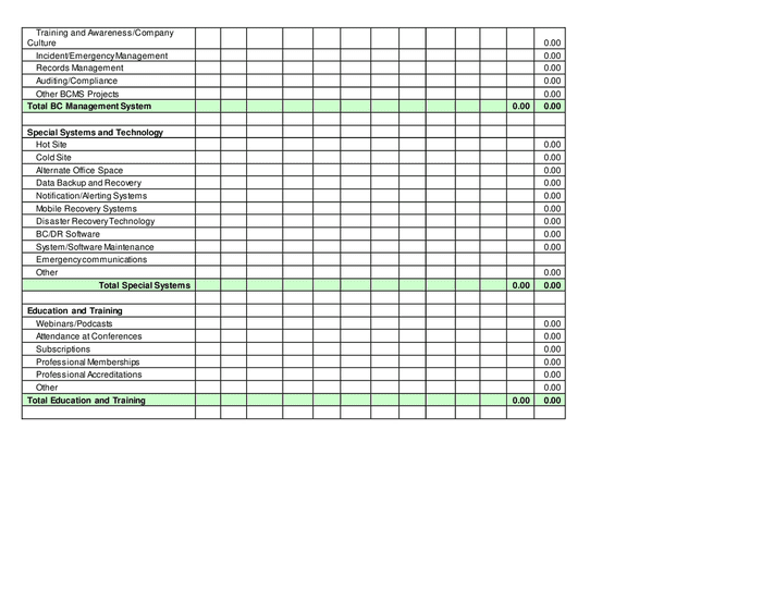 Sample disaster recovery budget template in Word and Pdf formats - page ...