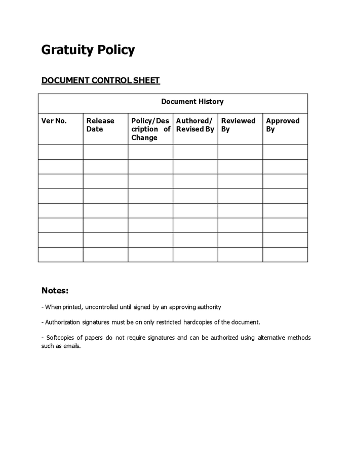Gratuity Policy In Word And Pdf Formats gratuity-policy-in-word-and-pdf-formats