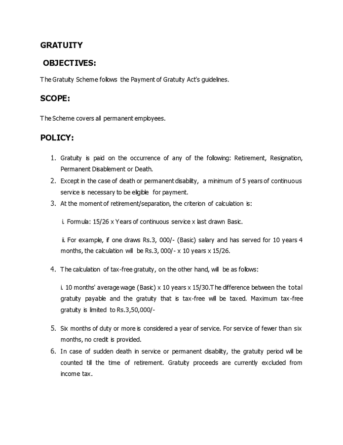 New gratuity policy for 2023 image to u