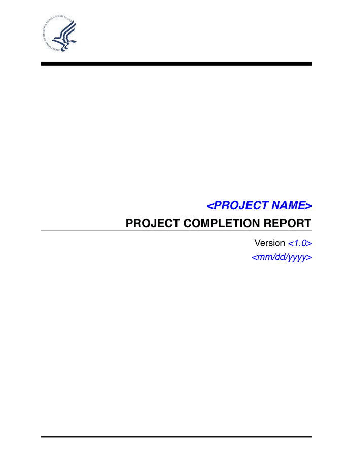 Project Completion Report In Word And Pdf Formats