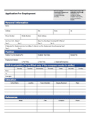 Application for employment form page 1 preview