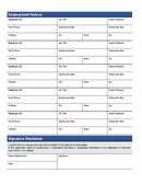 Application for employment form page 2 preview