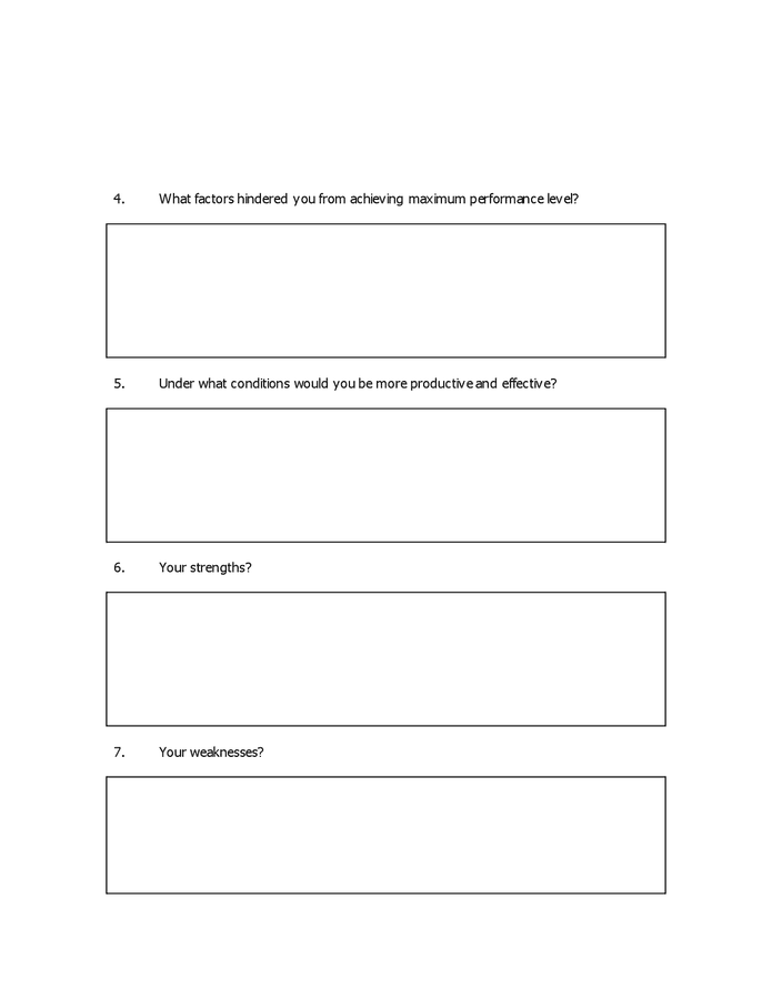 Self appraisal form in Word and Pdf formats - page 2 of 5