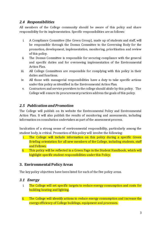 College Environmental Policy Sample In Word And Pdf Formats Page 3 Of 6 college-environmental-policy-sample-in-word-and-pdf-formats-page-3-of-6