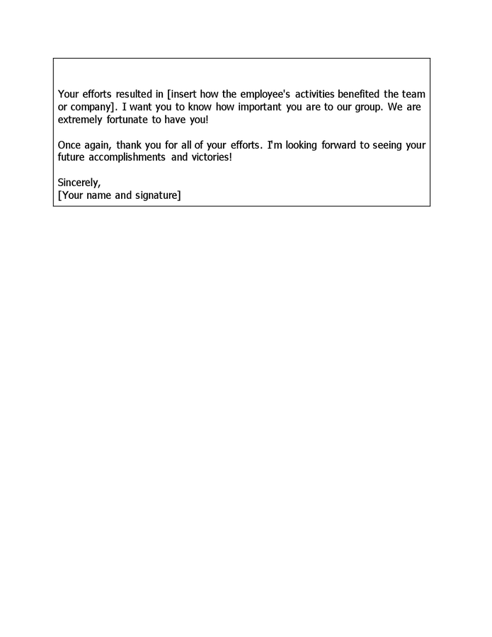 Employee Appreciation Email Format In Word And Pdf Formats Page 2 Of 2