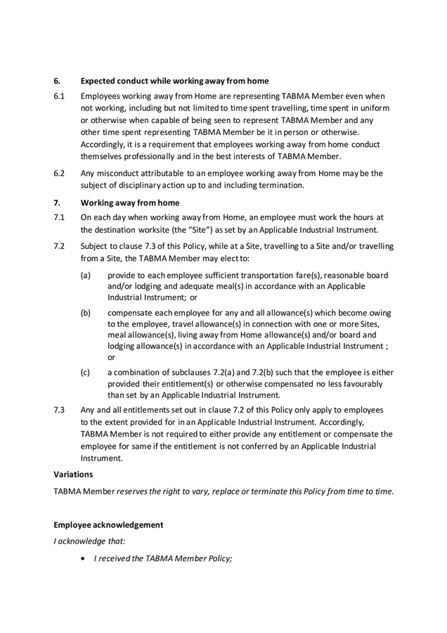 working-away-from-home-policy-sample-in-word-and-pdf-formats-page-2-of-3