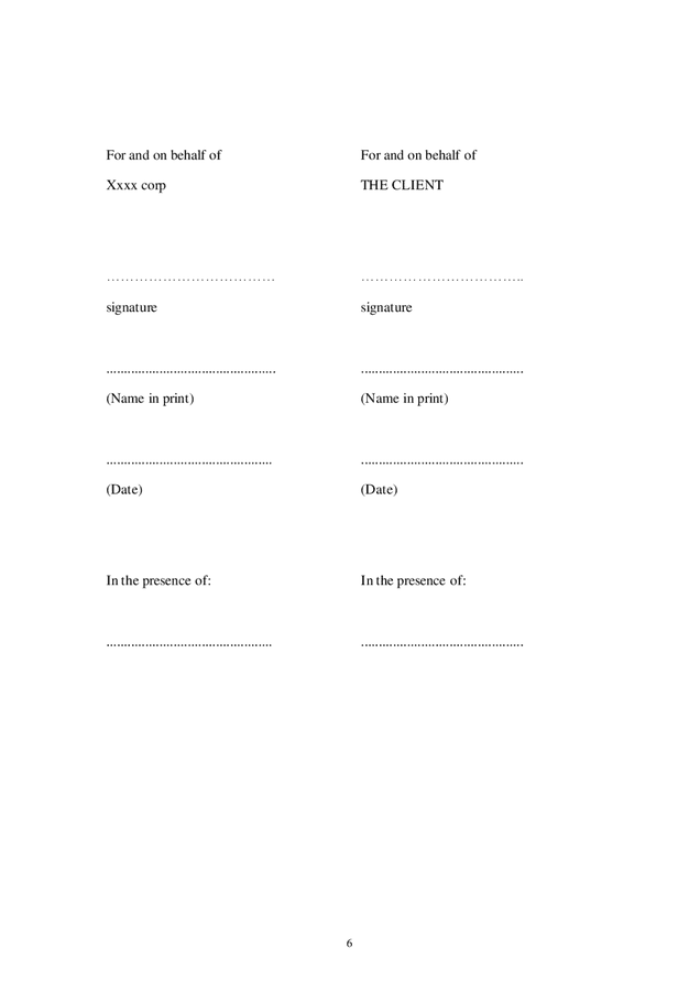 Consultancy agreement template in Word and Pdf formats page 6 of 7