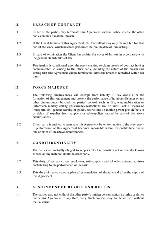 Consultancy agreement in Word and Pdf formats - page 7 of 9