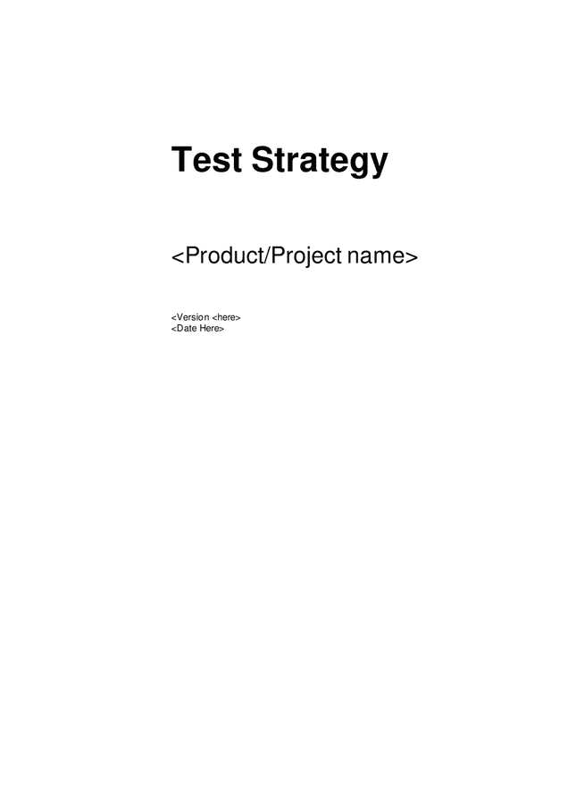 Test Strategy Template download free documents for PDF, Word and Excel