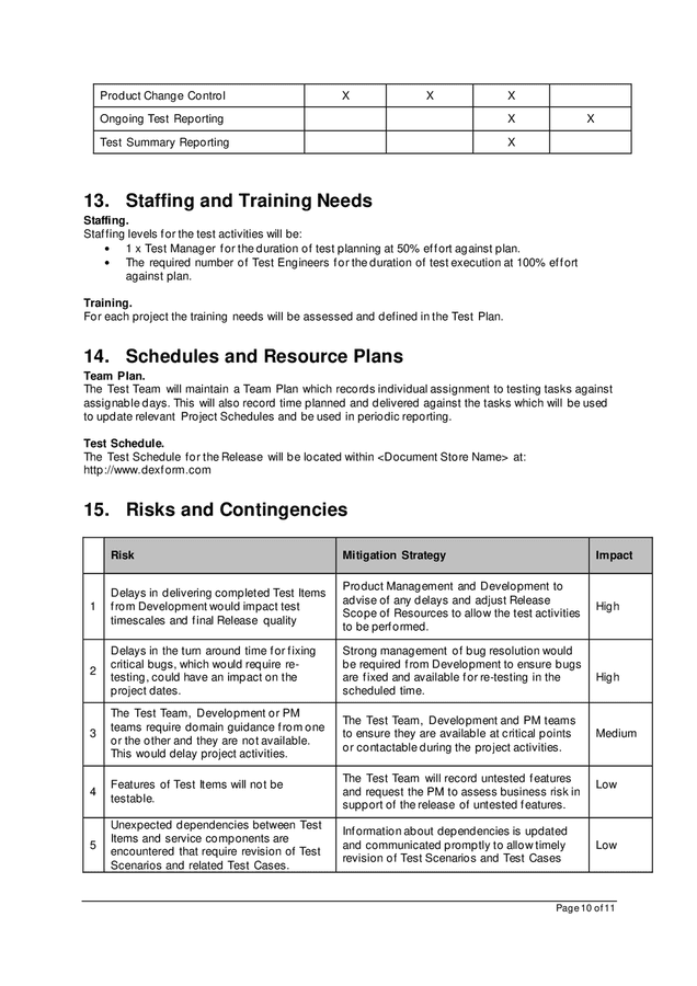 Test strategy template in Word and Pdf formats page 10 of 11