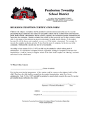 Sample religious exemption certification form page 1 preview