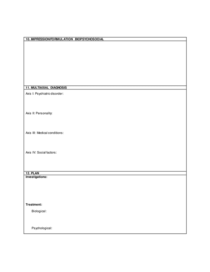 Psychiatric assessment form in Word and Pdf formats - page 4 of 4