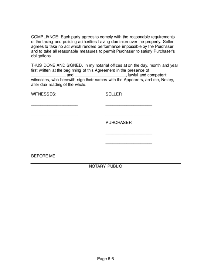 Bond For Deed (louisiana) In Word And Pdf Formats - Page 6 Of 6