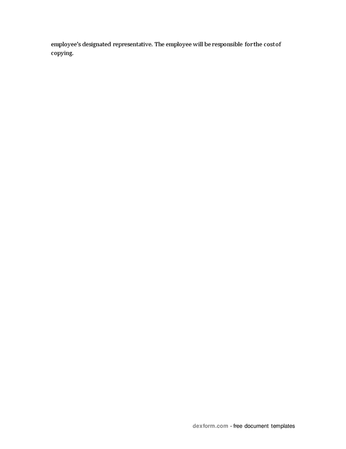 Employee records policy (California) in Word and Pdf formats page 2 of 2