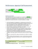 Performance appraisal self-assessment form page 1 preview